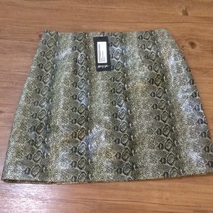 NastyGal Faux leather snake skin mini skirt